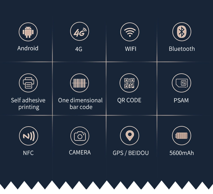 Blovedream S60 Rugged Wireless Barcode Scanner Android PDA Terminal Handheld POS Devices with Thermal Sticker label Printer